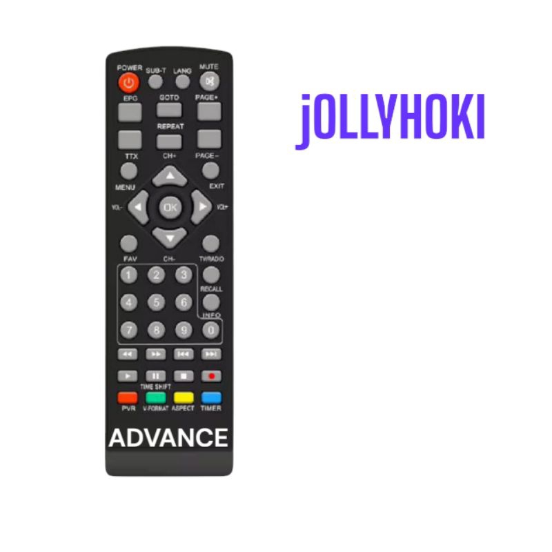 JOLLYHOKI REMOTE REMOT STB DVB T2 ADVANCE langsung pakai advance