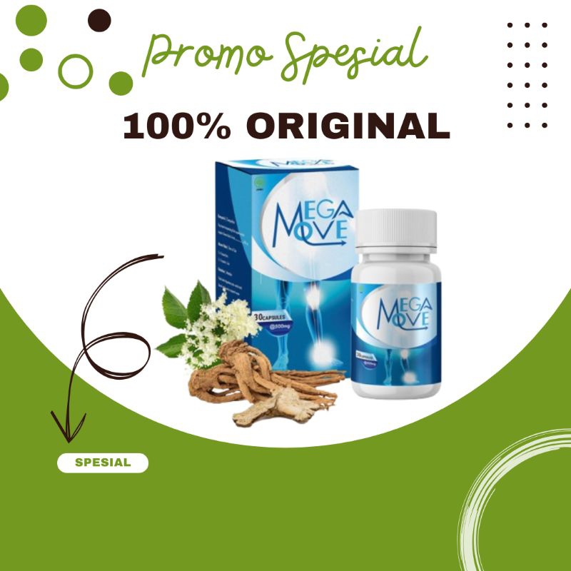 Mega Move Obat Asli Apotik Nyeri Sendi Lutut Asam Urat Rematik Syaraf Kejepit Sudah Teruji 30 kapsul
