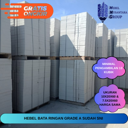 CUCI GUDANG Hebel / Bata ringan GRESS UK 10X20X60 & 7.5X20X60 Langsung PABRIK