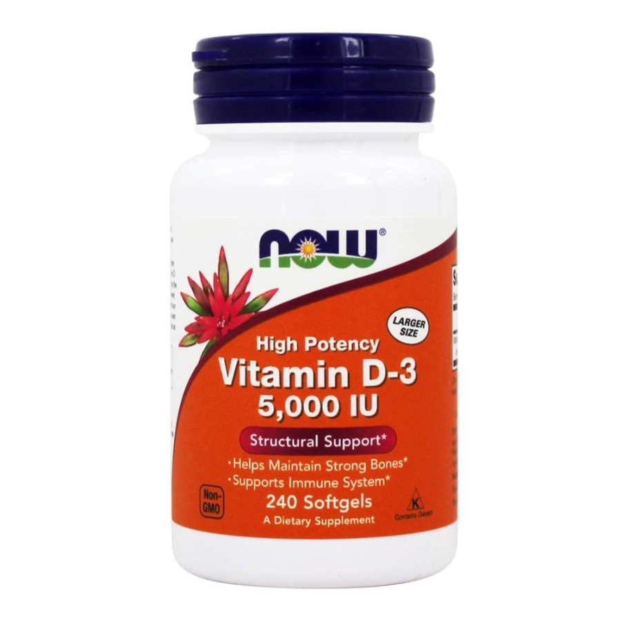 Now Vitamin D-3 5000 IU Vit D3 D 3 5000IU 240 softgels Softgel