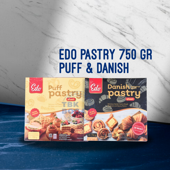

Edo Pastry Sheet 750 Gr ( Puff, Danish ) Dough Adonan Frozen Bukan Puf Danis