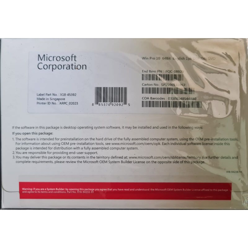 Windows 10 pro 64bit original