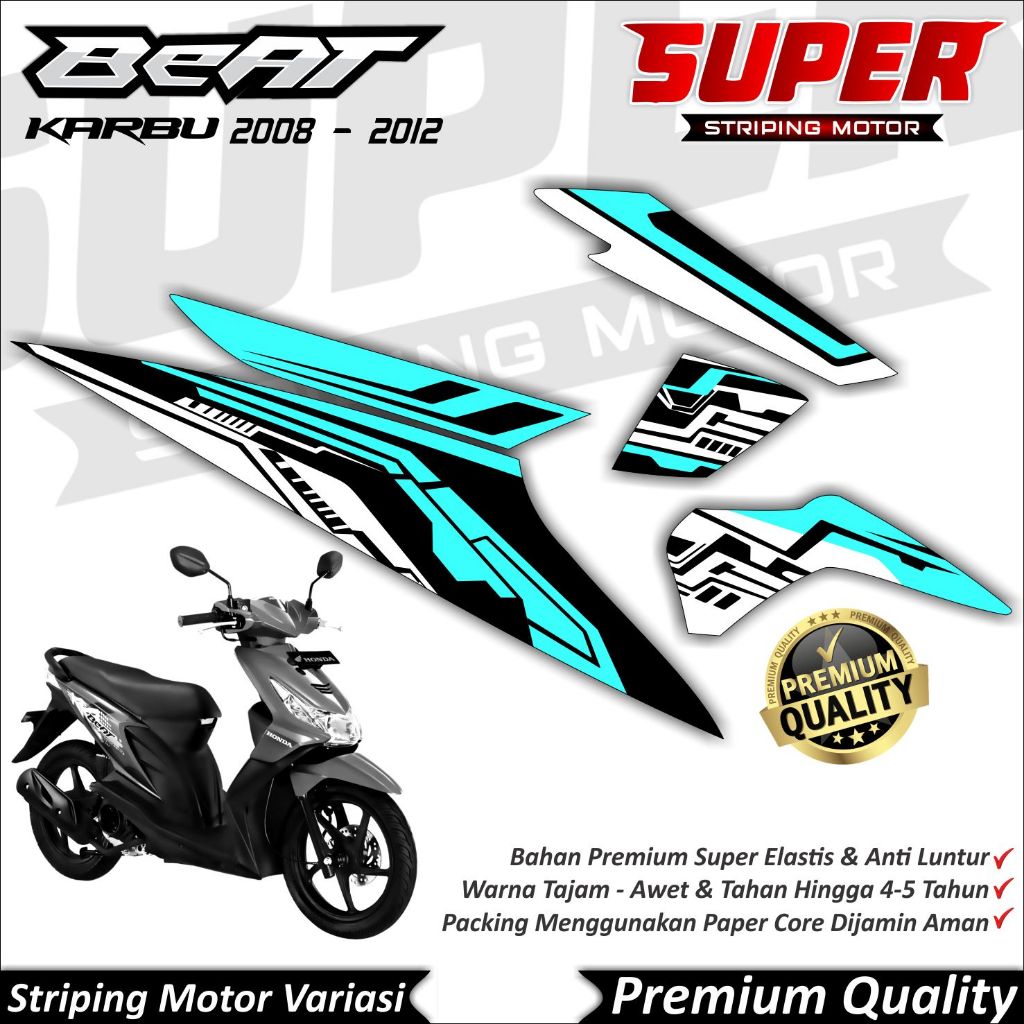 Stiker Beat Karbu Anti Luntur keren Striping Beat Karbu Striping Honda Beat Karbu Hitech