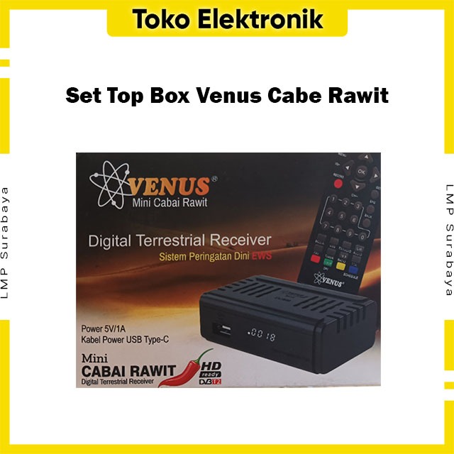Paling Murah Set Top Box VENUS Cabe Rawit HD TV Digital STB Venus Mini DVBT2 UHF EWS LMP