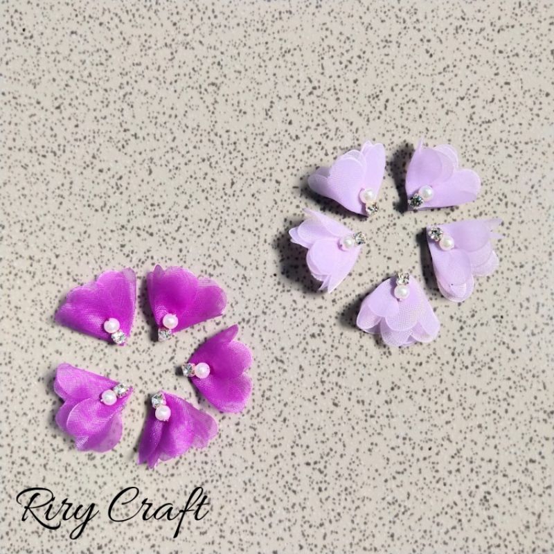 Aplikasi bunga organza | Aplikasi bunga solder | Semanggi kecil