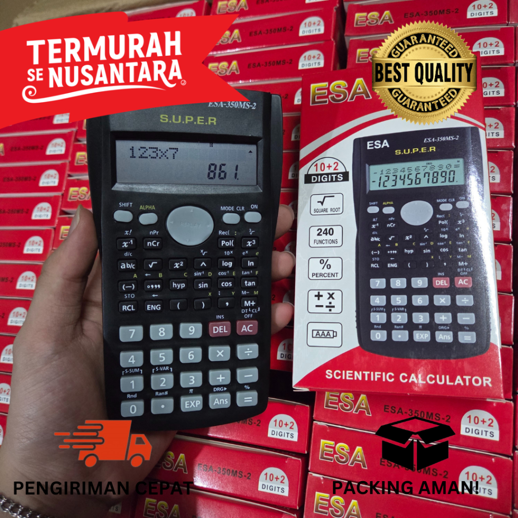 

Kalkulator Scientific Sekolah ESA 350 MS 10 + 2 Digit Murah 240+ Function - Kalkulator Ujian - Kalkulator Sin Cos Tan - Kalkulator Akuntansi