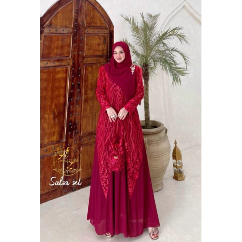 BAJU GAMIS PESTA MEWAH SET KRUDUNG ORIGINAL BRANDED SALSA BY AAIRIZ