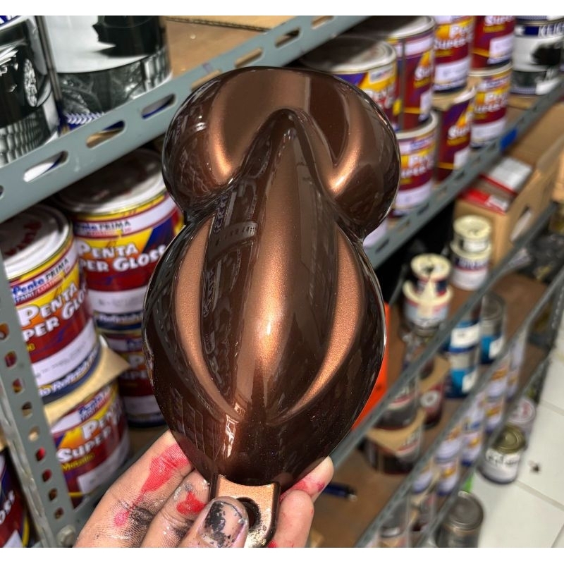 Cat Titanium Coklat PU/Cat Coklat Tua Titanium