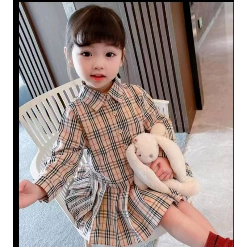 (ha) Dress/tunik kotak anak perempuan