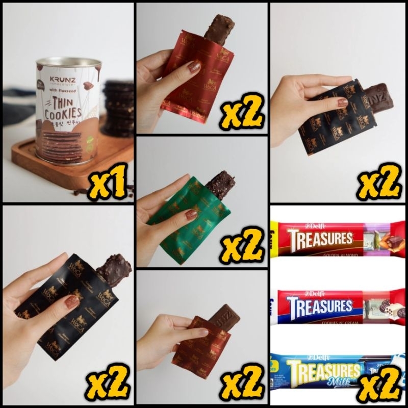 

Bundle Gift Box Hampers Parcel - Woca Chocolate Mixed + Delfi Treasure Chocolate Mixed