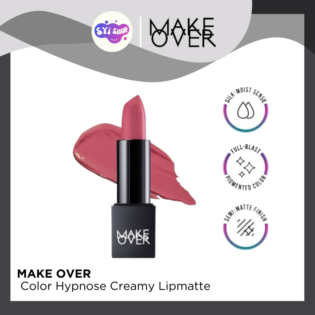 MAKE OVER Color Hypnose Creamy Lipmatte - Lipstik Matte Tahan Lama - Lip Cream Ringan & Pigmented