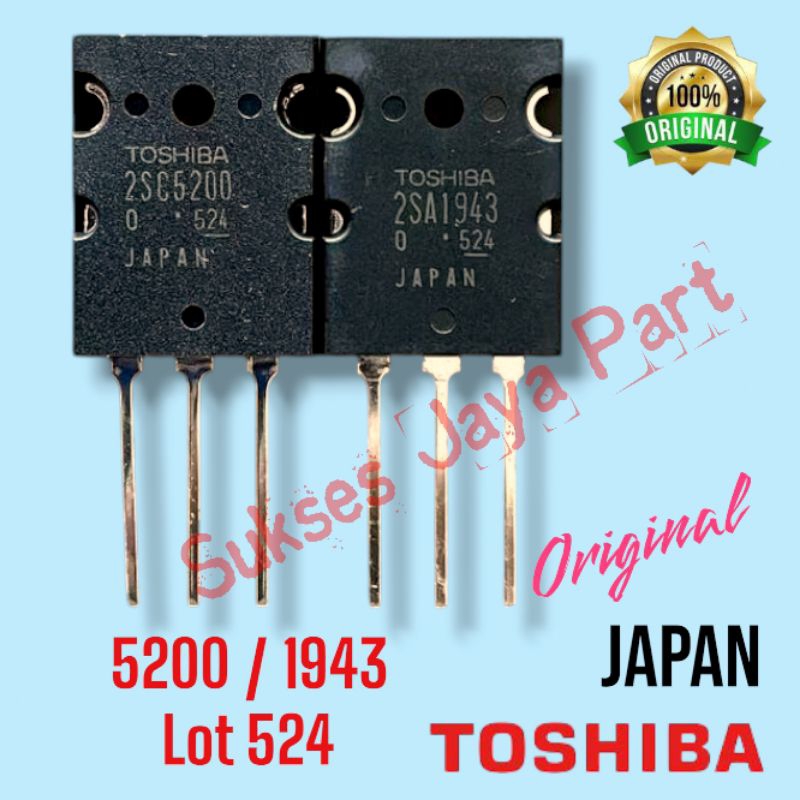 Transistor 2SC5200 2SA1943 LOT524 ORIGINAL JAPAN 5200 Lot 524