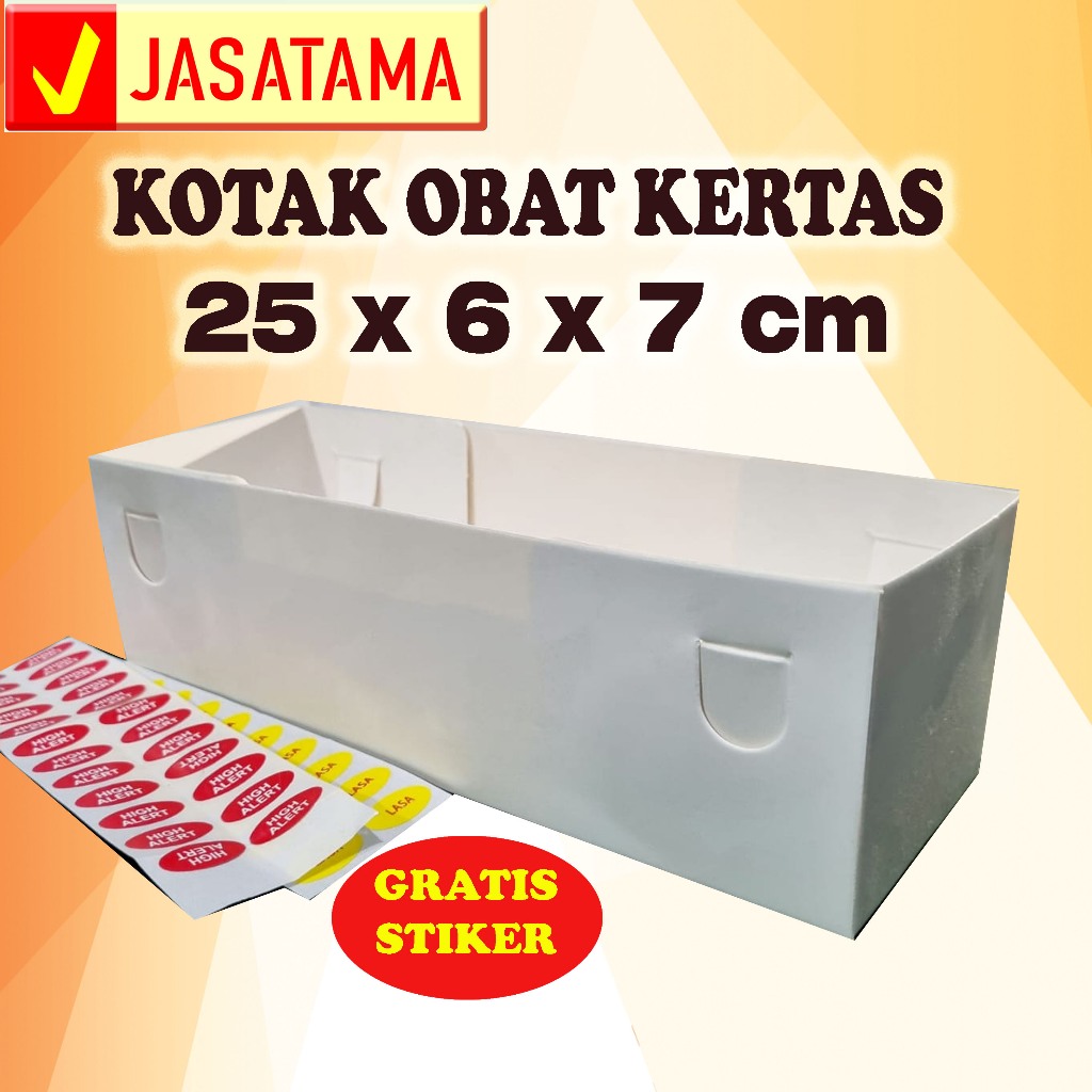 

kotak obat kertas ukuran 25 x 6 x 7