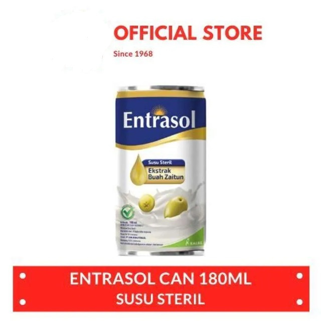 

Entrasol Susu Steril Kaleng Dengan Ekstrak Buah Zaitun
