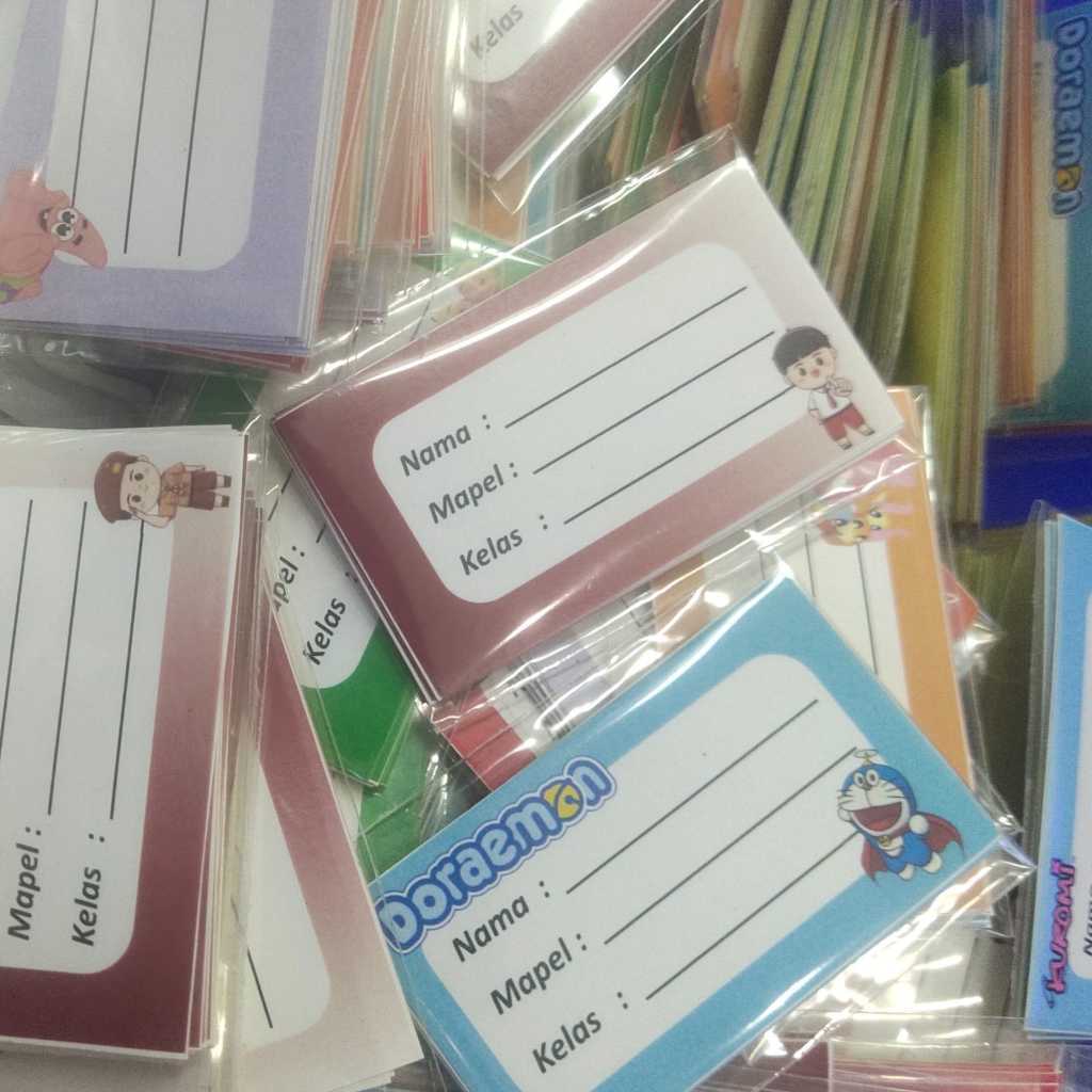 

Stiker Buku karakter Isi 10 pcs - Label Nama Buku Tulis Anak - Sampul Buku