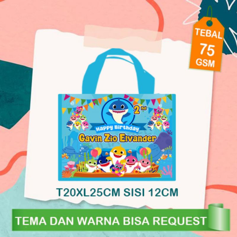 Tas ultah baby shark goodie bag ultah baby shark tas ulang tahun