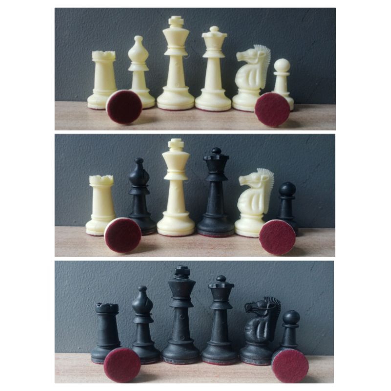 Bidak catur plastik dengan pemberat