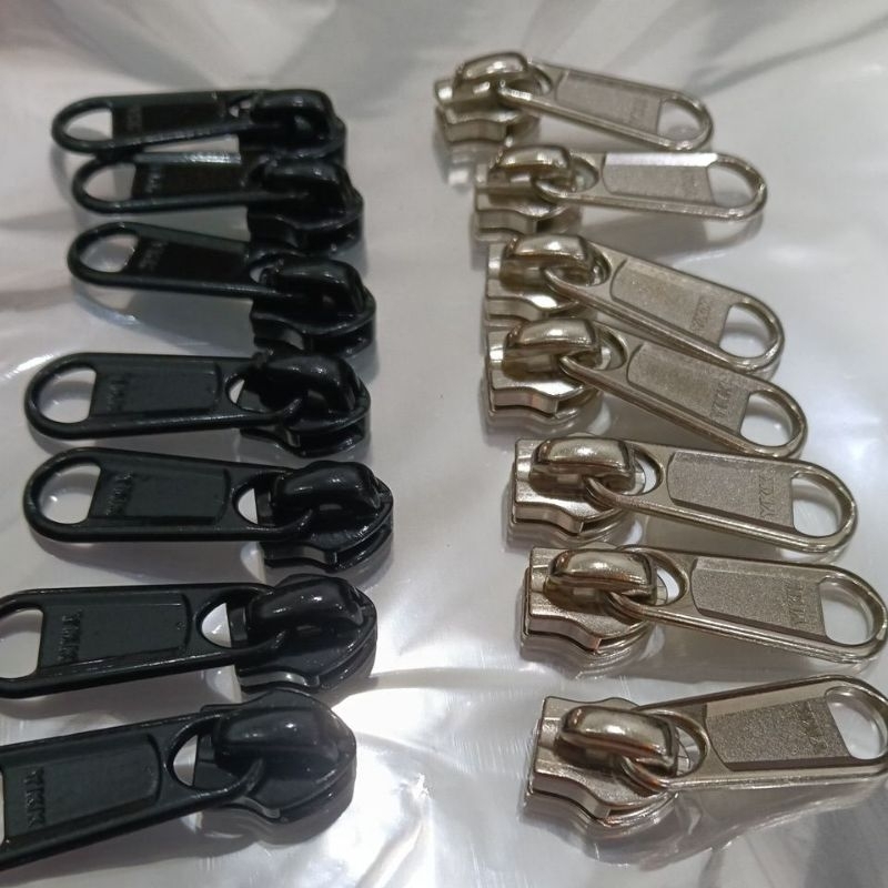 kepala resleting tas ykk no 8 silver kepala resleting tas meteran
