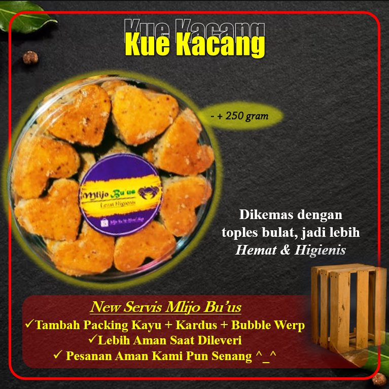 

Makanan Kue Kering Kacang Kemasan Toples Camilan Cemilan Hari Raya / Lebaran & Natal Mlijo Bu us