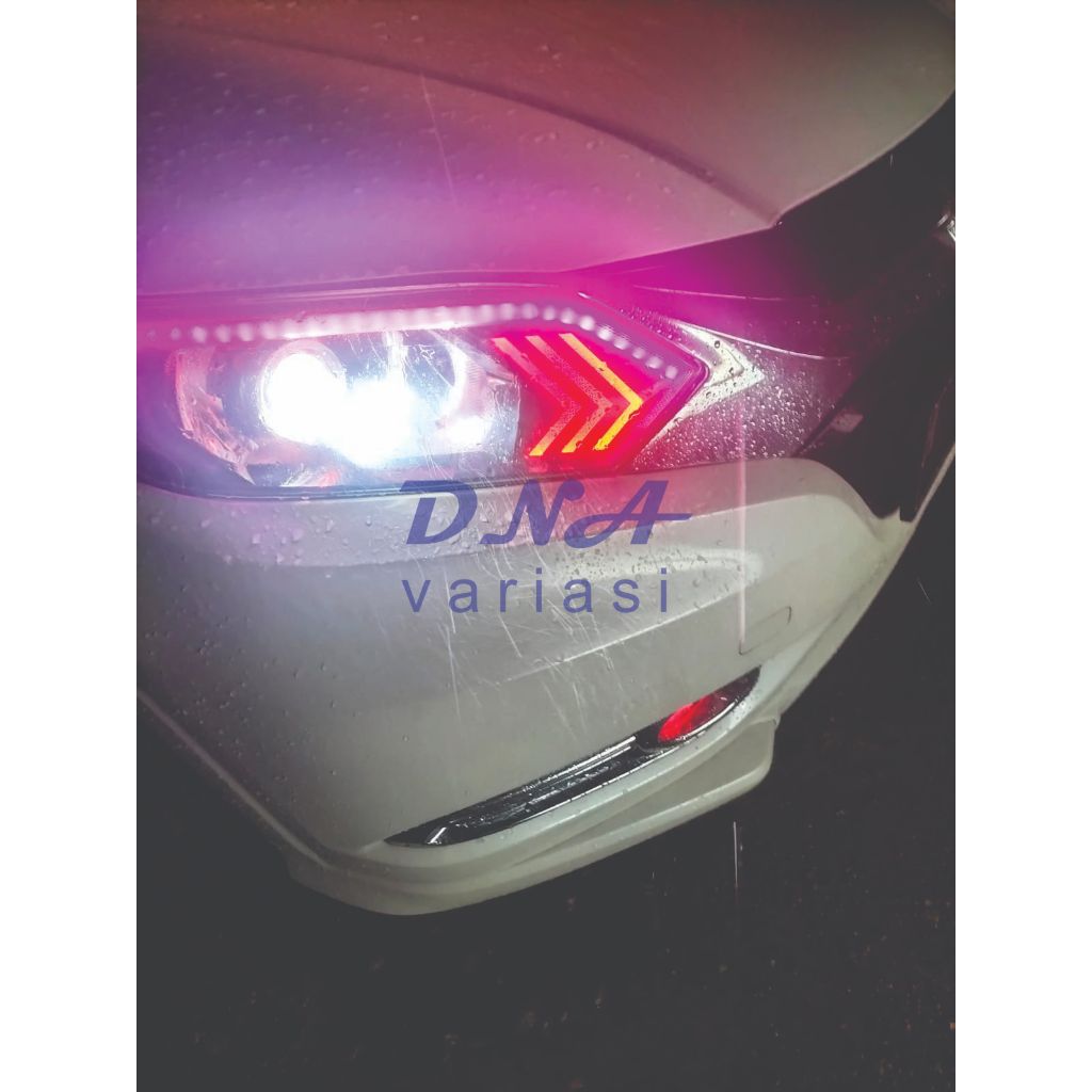 Running Sein Slim Frame DRL Lampu Headlamp LED Aplikasi RGB Lampu Depan Mobil HRV