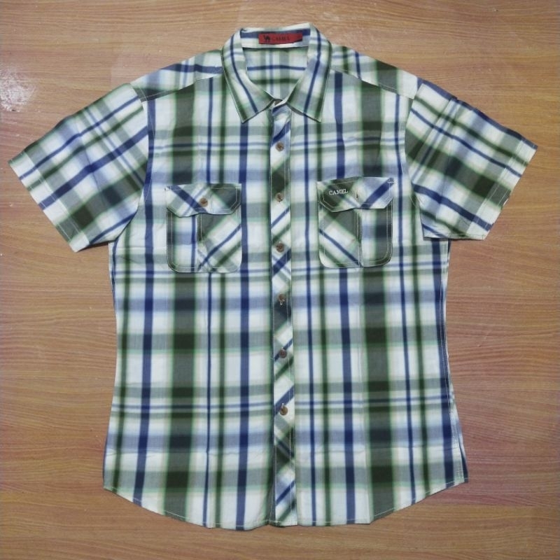 Kemeja Tartan camel bekas second branded preloved original