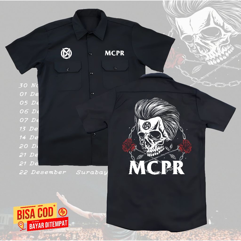 Kemeja WORKSHIT MCPR maladaptif Teror Crew pendek pria band original distro - WORKSHIT pendek Mcpr d