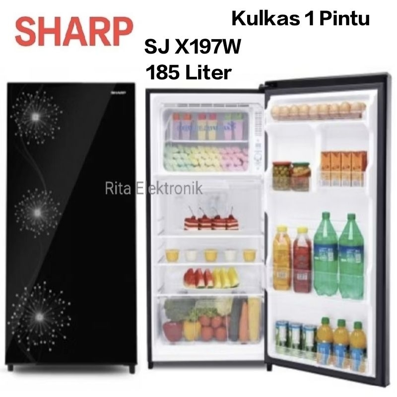 Kulkas Satu Pintu Sharp Kapasitas 185 L SJ-X197W Double Freezer