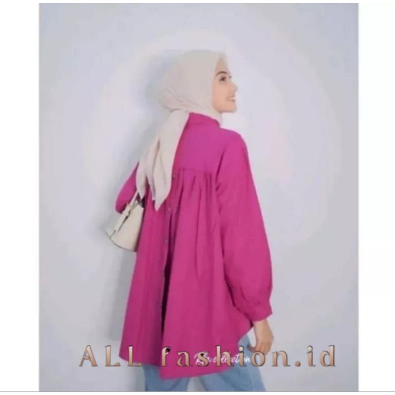 Hana shirt Kemeja Linen Kancing Depan Belakang