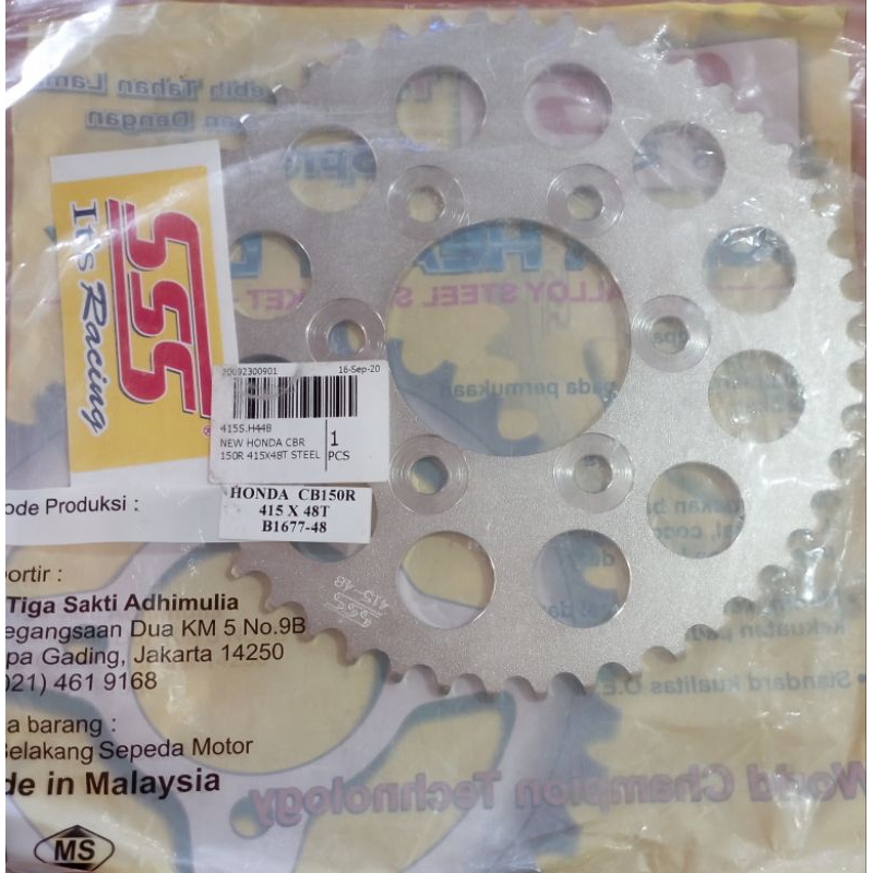 Gear SSS CBR 150R 415 48 6hole tipis Gir belakang CBR150R 415 48 original sss