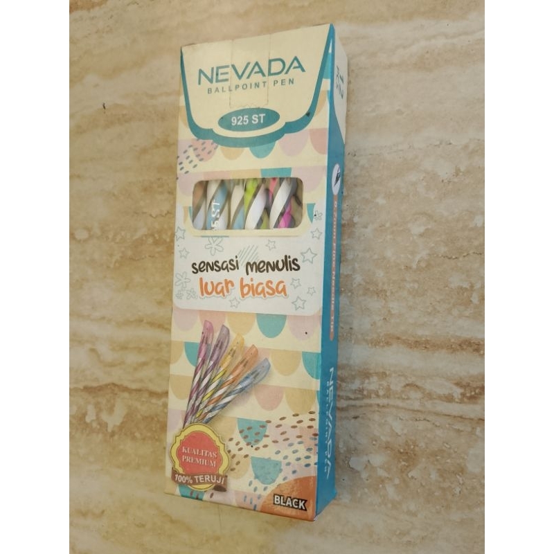 

Pulpen tinta hitam Merek Nevada isi 12 pcs