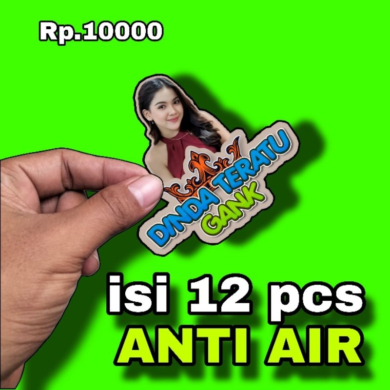 

12pcs STIKER ARTIS DANGDUT DINDA TERATU BAHAN VYNIL(ANTI AIR)