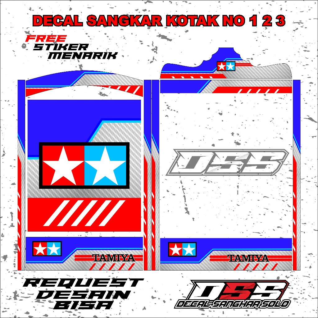 DECAL SANGKAR BURUNG KOTAK MOTIF TAMIYA NO 1 2 3