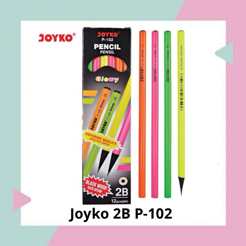 

Pensil 2B Joyko P-102 Glowy 1 box isi 12pcs