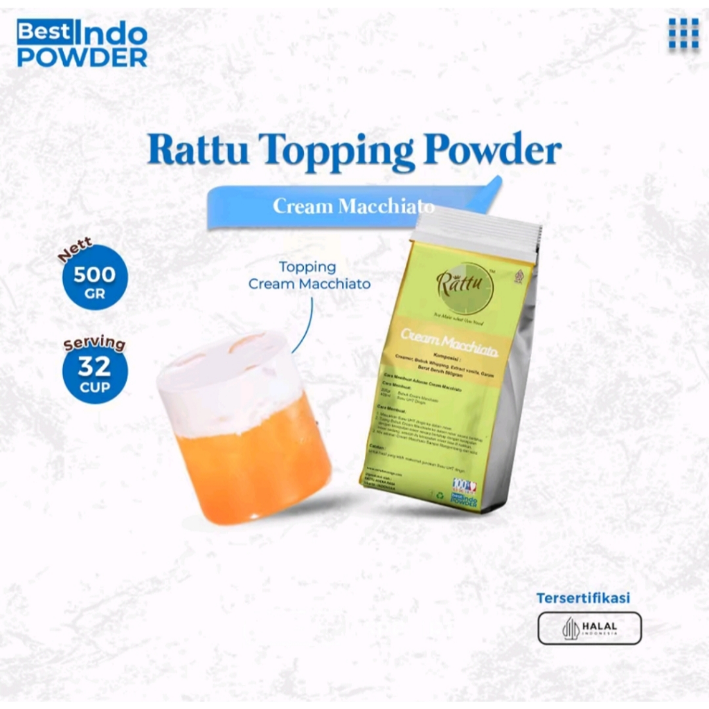 

Cream Macchiato Topping 500grm Rattubeverage