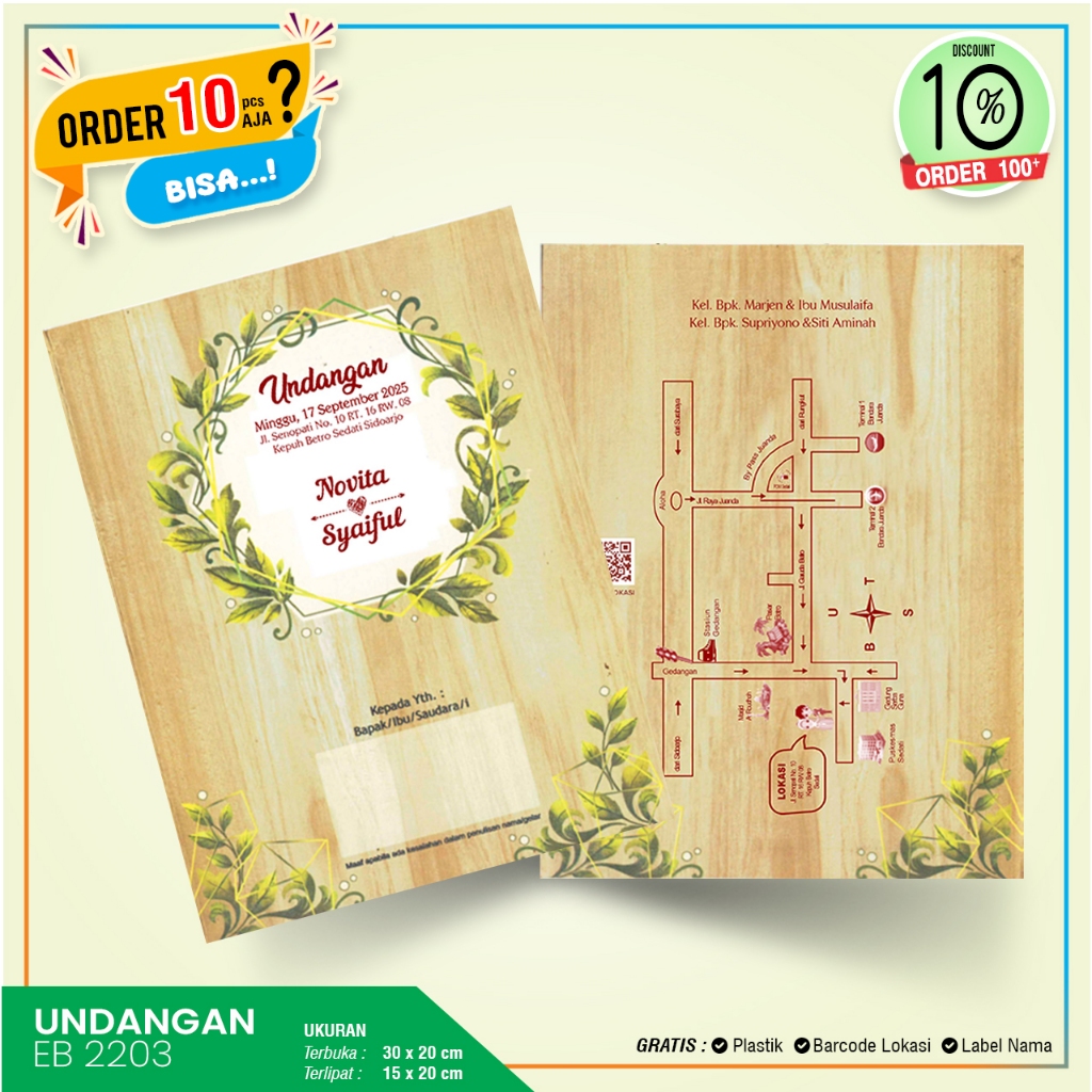 UNDANGAN MINIMAL 10 LEMBAR (EB2203)