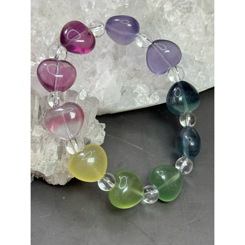 gelang crystal fluorite love with certificate