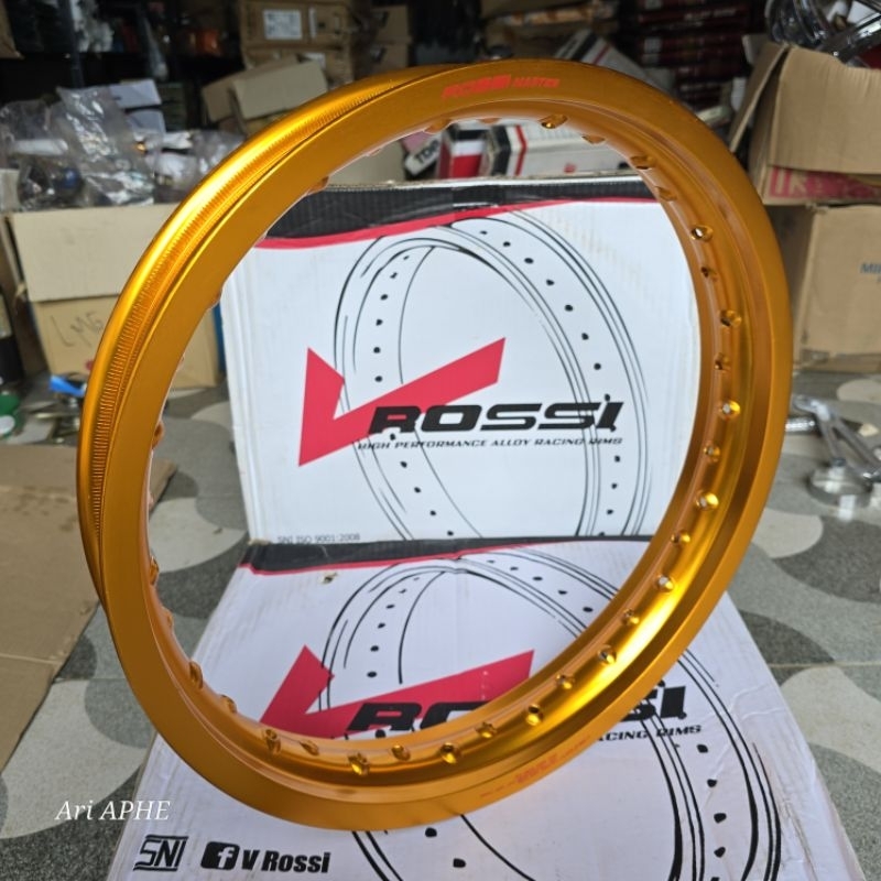 PROMO rim velg ROSSI MASTER 215 ring 17 hole 36 WM shape warna gold - velg alloy almunium