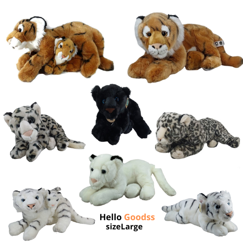 BONEKA  SINGA PUTIH HARIMAU TIGER BLACK PANTHER LEOPARD CUTE SOFT - Ukuran SIZE L ( COCOK UNTUK HADI