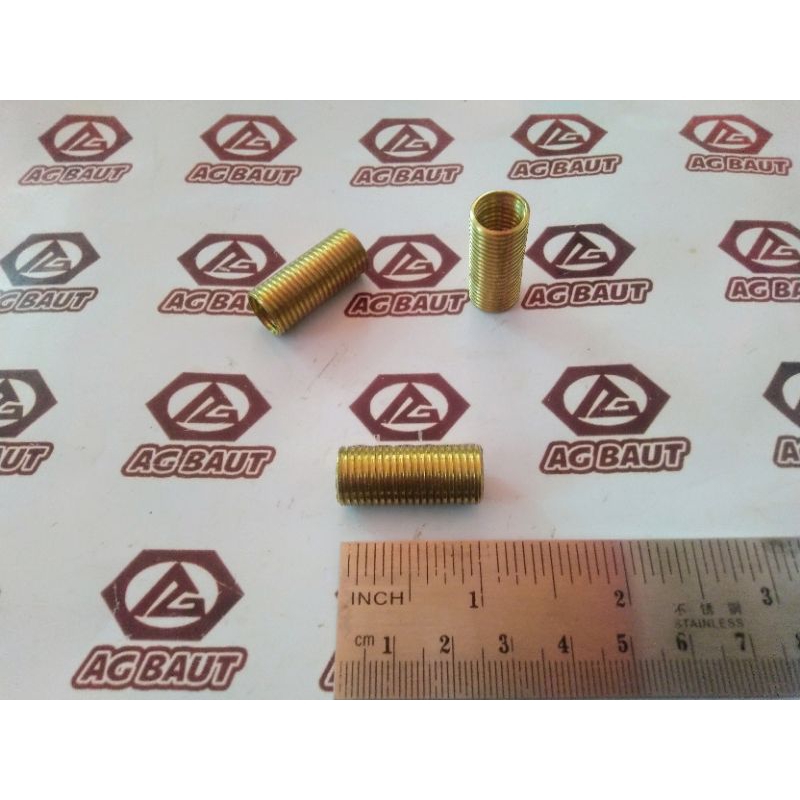 Sok Drat M10xM12 (Baut 14 x Baut 17) Kuningan Blok Mesin