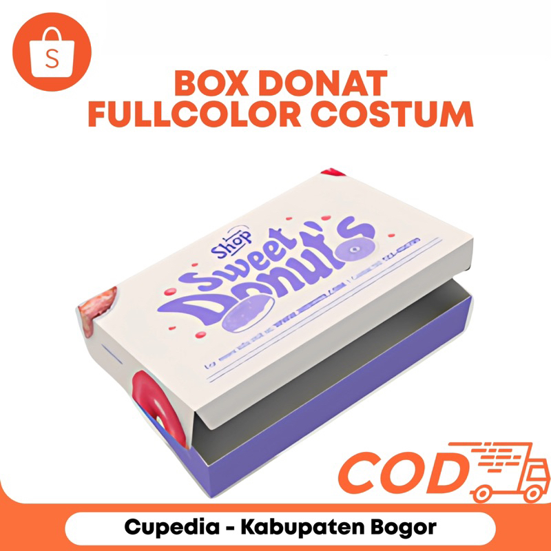 Box Donat Custom Fullcolor | Kotak Donat Cetak Logo & Desain | Kemasan Makanan UMKM