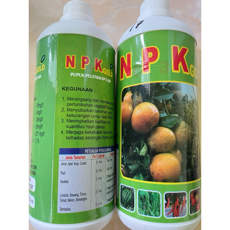 PUPUK NUTRISI TANAMAN NPK GOLD CAIR-1 L