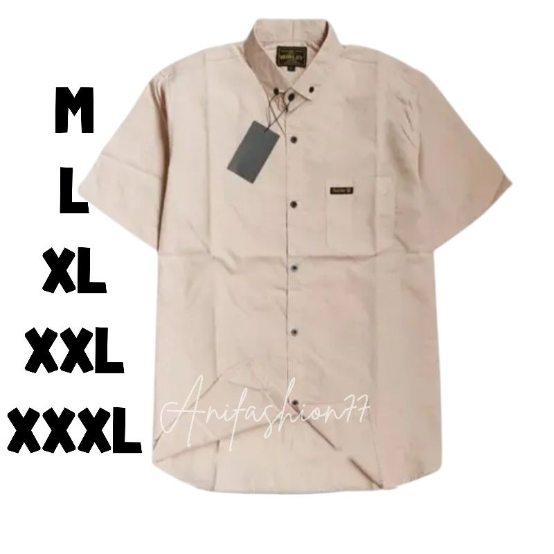 Baju Kemeja Pria Lengan Pendek Premium Atasan Casual Jumbo Hem Cowok Keren Original Distro
