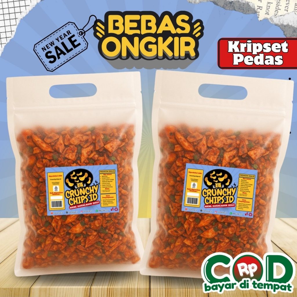 KRIPIKSET KRIPIK SETAN KRIWIL SULTAN KILOAN SUPER PEDAS GURIH RENYAH SEDAP NIKMAT - CRUNCHYCHIPSID