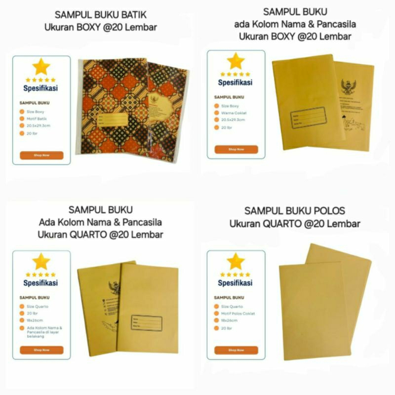 

Sampul Buku Kertas Ukuran Quarto Buku Biasa Dan Boxy Buku Big Bos Isi 20 Lembar