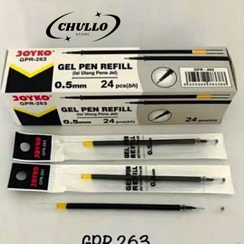

refil gel pen joyko gpr 263 isi ulang pena tinta joyko gpr 263 1 box isi 24 warna hitam Pulpen