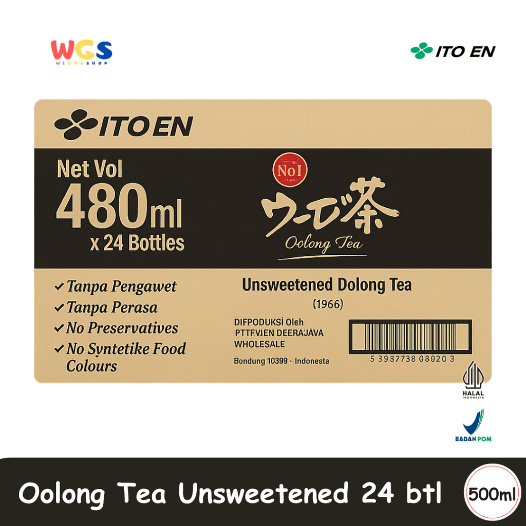 

ITO EN Oolong Tea Unsweetened 480mL x 24 – Teh Oolong Jepang Tanpa Gula, Pewarna & Pengawet