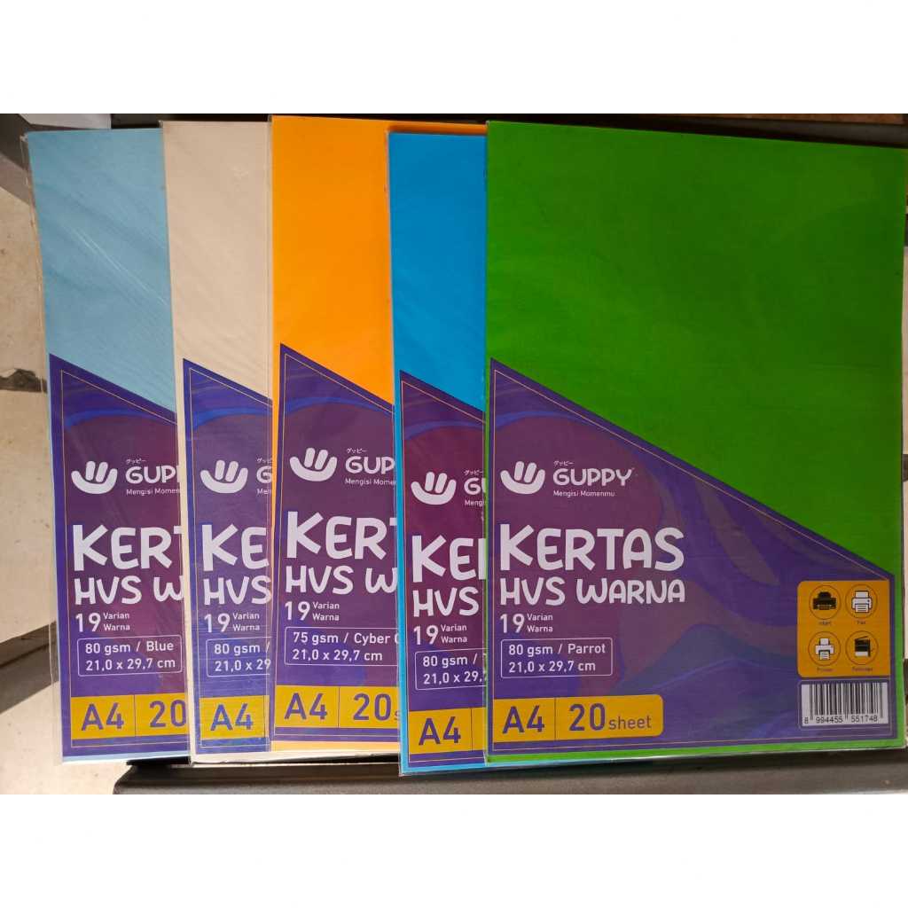 

KERTAS WARNA A4 80GR 1 SET ISI 20LBR