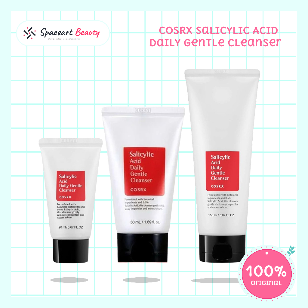 COSRX Salicylic Acid Daily Gentle Cleanser 20ml 50ml 150ml Sabun Wajah Anti Jerawat & Pembersih Pori