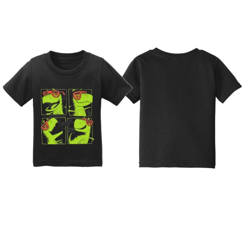 Baju Kaos Anak Dinosaurus Laki laki Perempuan Hitam