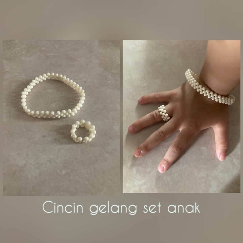 Aksesoris anak/Set Cincin anak/Set Gelang anak/Cincin mutiara/Gelang mutiara